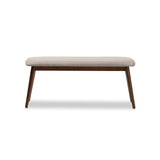 Studio Flora Mid-Century Modern Light Grey Fabric and Oak Medium Brown Finishing Wood Dining Bench