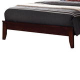 Queen Transitional Wooden Size Bed with Slatted Style Headboard, Brown