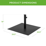 38.5lb Steel Umbrella Base, Square Weighted Patio Stand