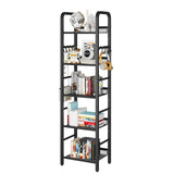 5 Tier Bookshelf, Freestanding Bookcase for Living Room, Bedroom, Home Office, Multi-Functional Storage Rack Organizer, Display Rack with Metal Frame, Rust Resistance, Black, UHBC055B