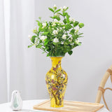 14 in Ceramic Vases for Flowers, Yellow Flower Vase for Centerpieces