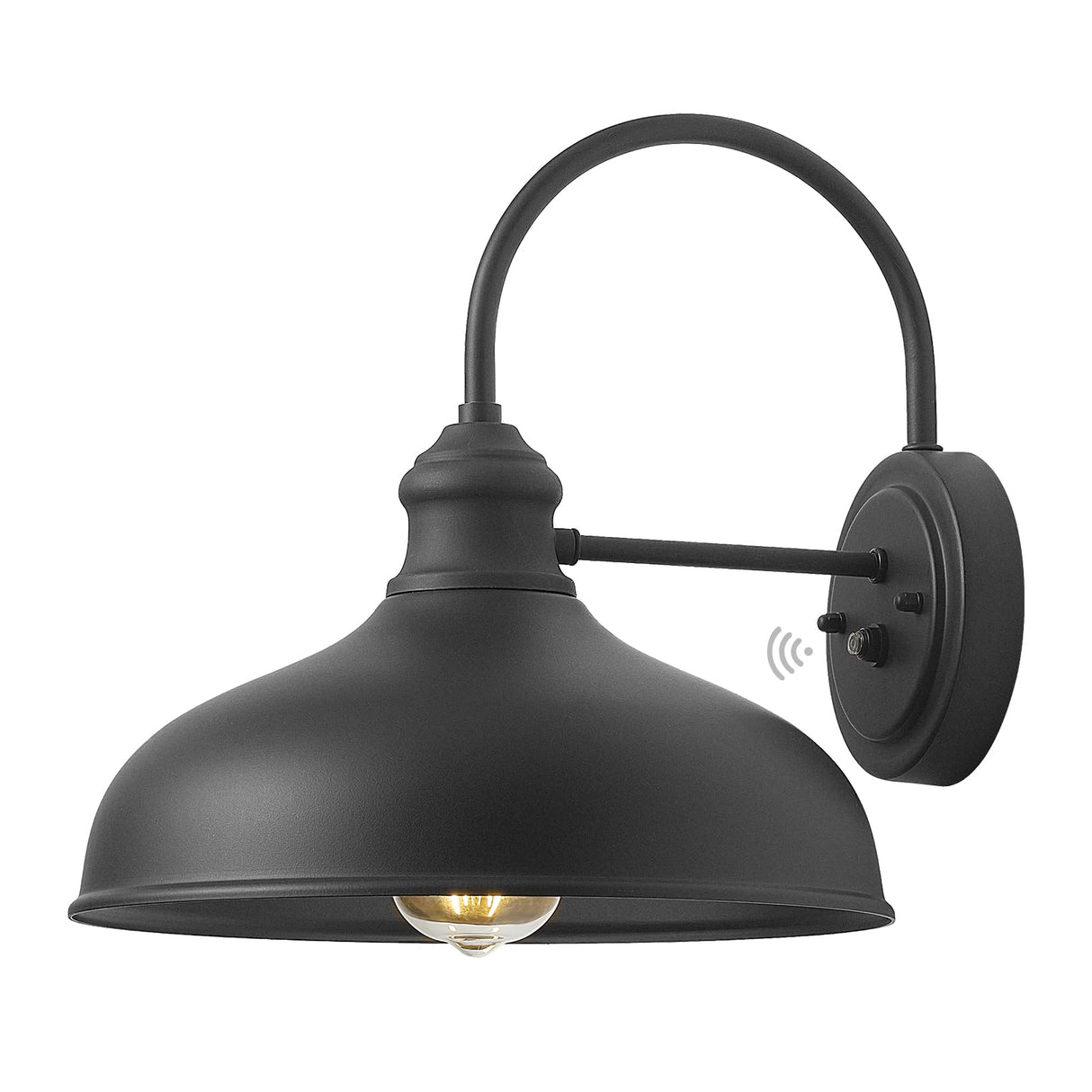 INNOSPARX 12in. Dusk to Dawn Outdoor Barn Lights Exterior Black Gooseneck Barn Light Fixture with Wall Mount 1 Pack Farmhouse External Gooseneck Wall Sconce Light Outdoor Porch Barn Door Wall Lighting