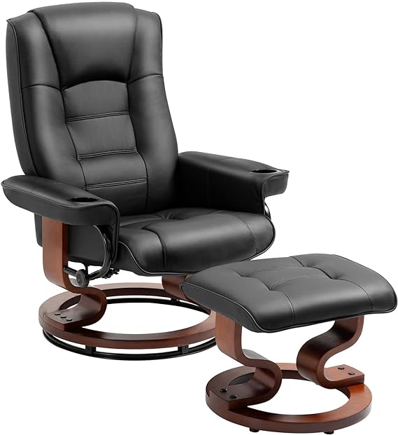 Reclining Chair with Vibration Massage Faux Leather Recliner