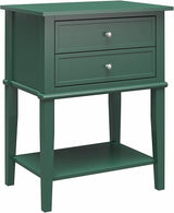 Franklin Accent Table with 2 Drawers, Emerald