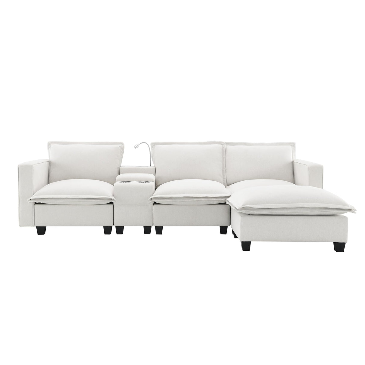 Modern Sectional Comfy Cloud Sofa,4 Seat Chenille Modular Couch