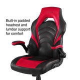 Vortex Bonded Leather Gaming Chair - Black & Red 2-Pack
