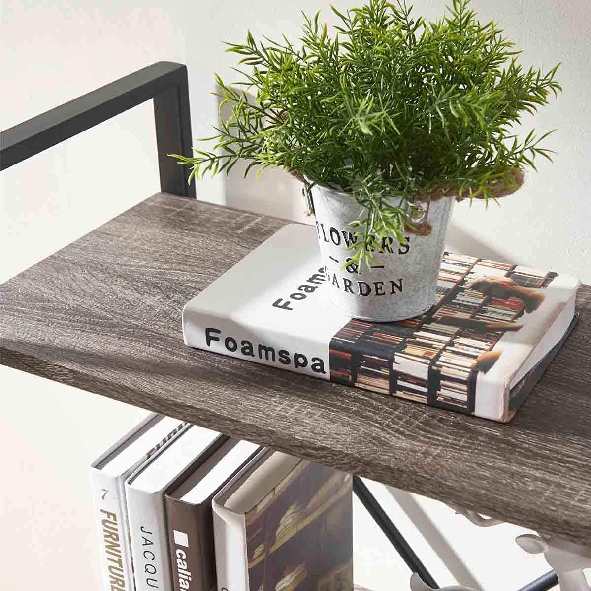 3 Tier Bookshelf, Small Rustic Book Shelf, Short Industrial Bookcase