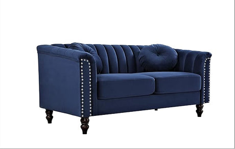 Tufted Velvet Sofa with Removable Cushions and Turned Wood Legs,