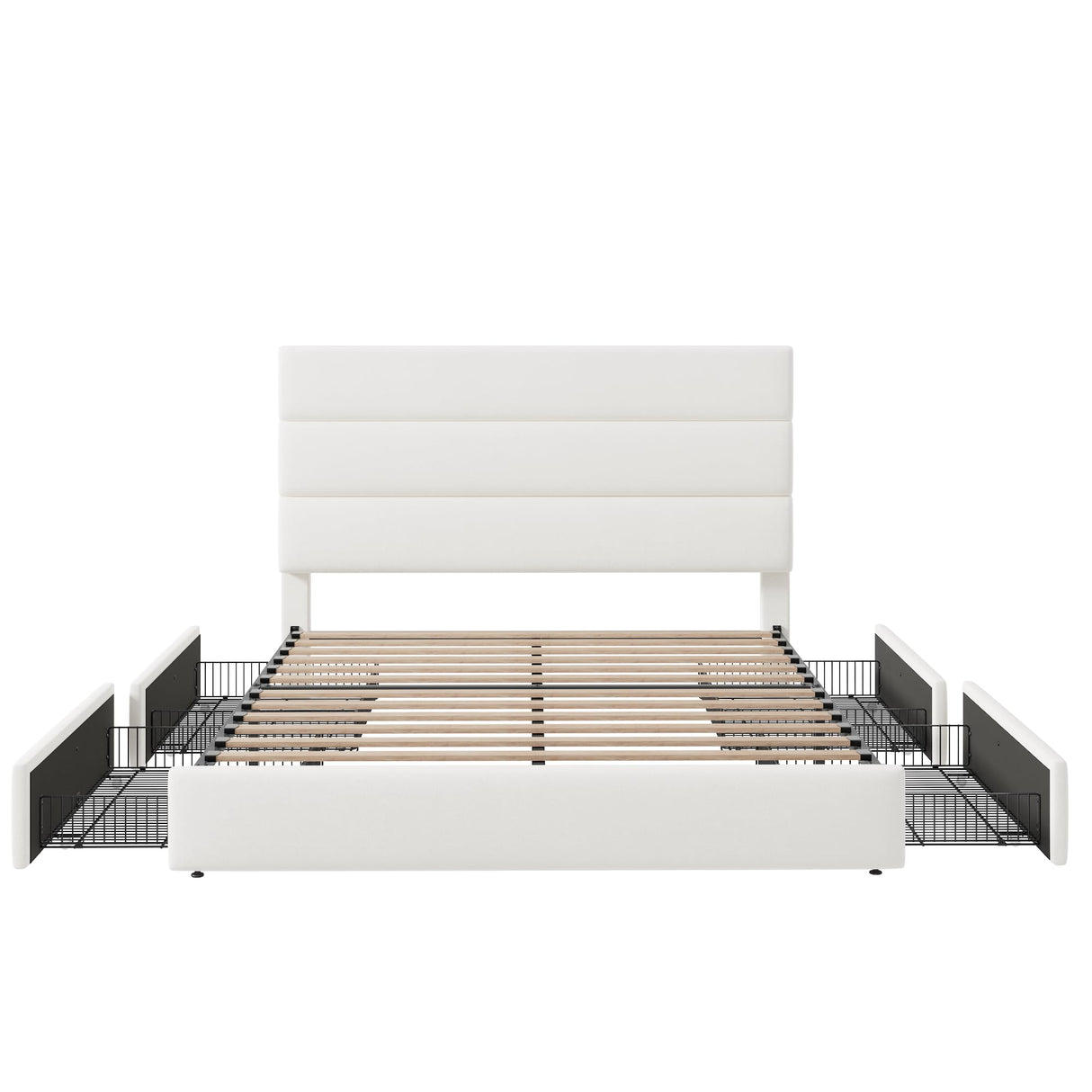 Full Size Platform Bed with 4 Storage Drawers