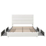 Full Size Platform Bed with 4 Storage Drawers