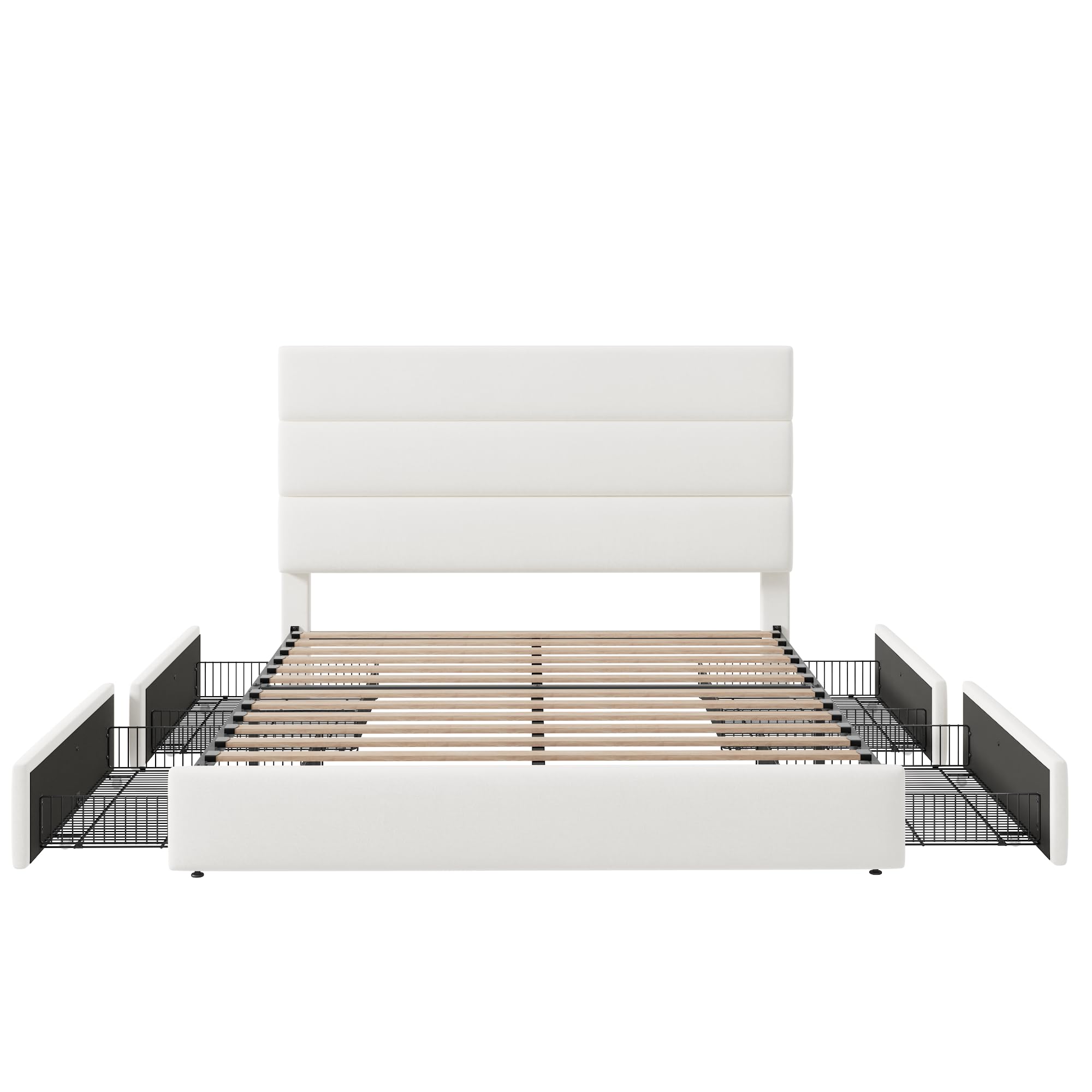 Full Size Platform Bed with 4 Storage Drawers