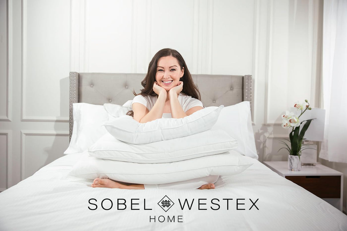 Sobella King Size Bed Pillow | Side Sleeper Pillow for Adults | 300TC, 100% Cotton Case | Soft