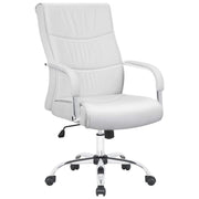 High Back Office Desk Chair Conference Leather Executive with Padded Armrests,
