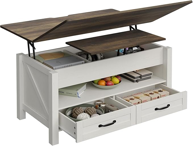 39.3'' Coffee Table Lift Top, 3 in 1 Multi-Function Coffee Table with Hidden Compartment