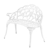 38.5" Patio Park Garden Outdoor Metal Rose Bench