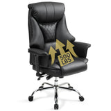 Black Office Chair with Wide Seat - Big and Tall Office Chair with Adjustable Arms