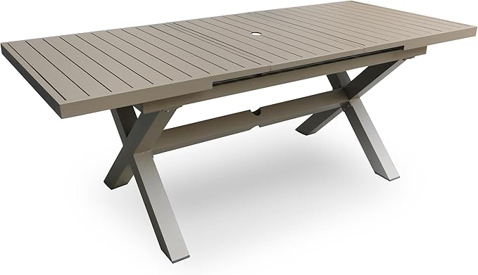 Expandable Patio Dining Table 83'' Outdoor Extendable Rectangle Dining Table