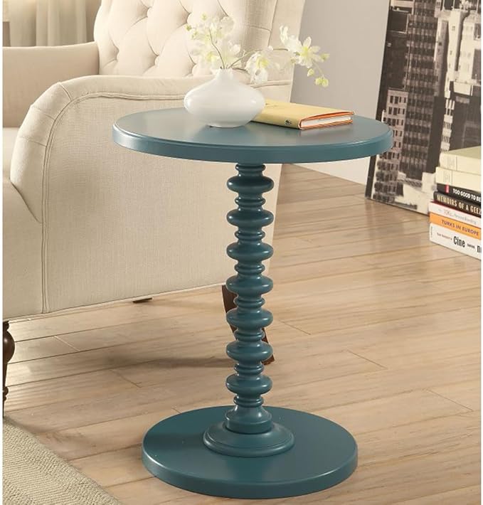 Round Pedestal Table Wood Side Table, Accent Martini Table Drink Table Coffee