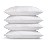 eLuxurySupply 4-Pack Premium Bed Pillows - Medium Density and Medium Loft Ideal for Back and Side Sleepers - 100% Cotton Casing - 20"X28" Standard/Queen Size