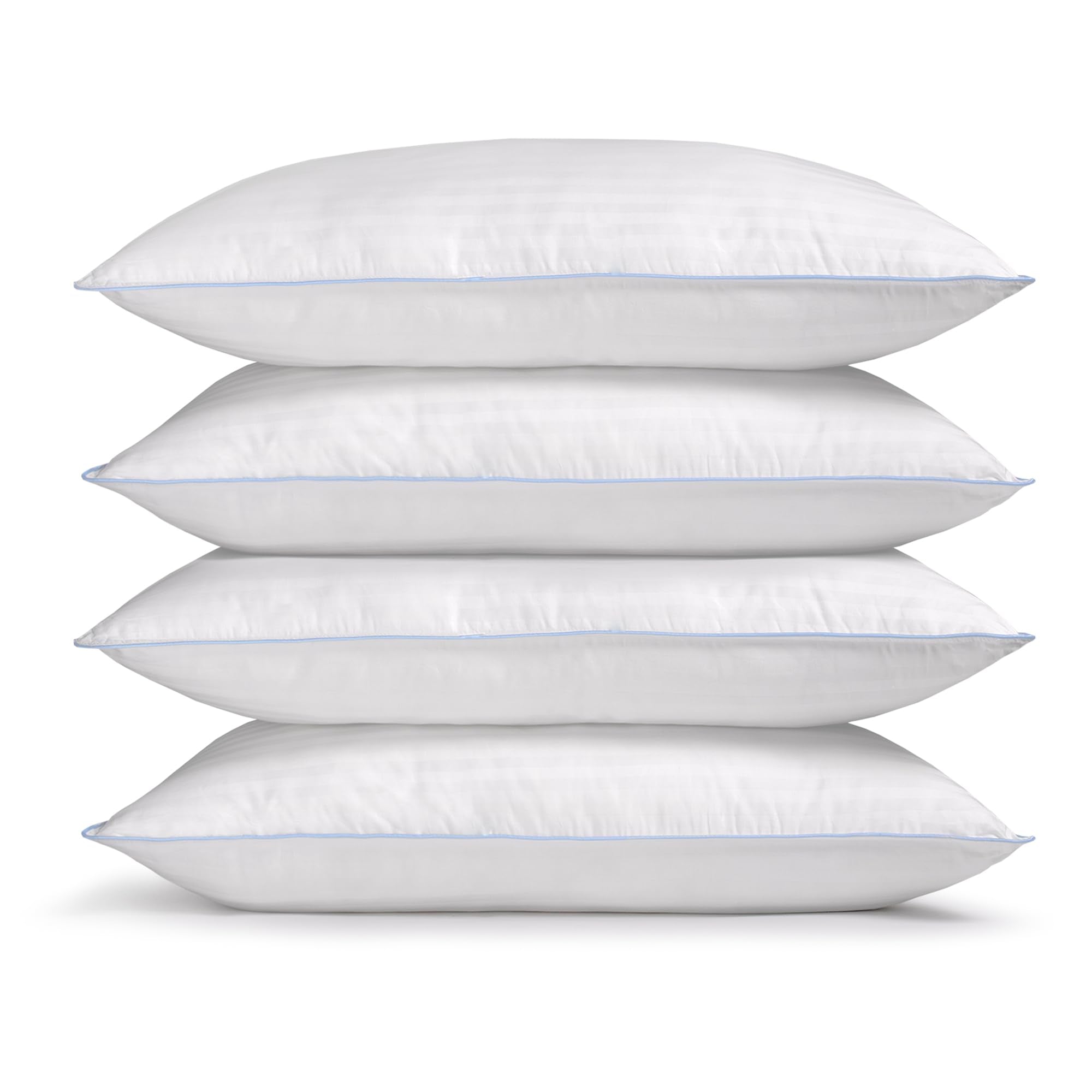 eLuxurySupply 4-Pack Premium Bed Pillows - Medium Density and Medium Loft Ideal for Back and Side Sleepers - 100% Cotton Casing - 20"X28" Standard/Queen Size