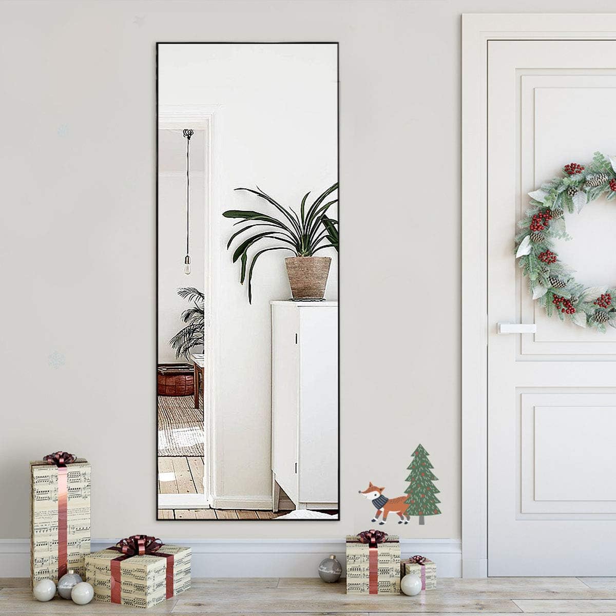 Full Length Mirror 64x21 - Wall Mounted or Leaning Floor Mirror with Stand