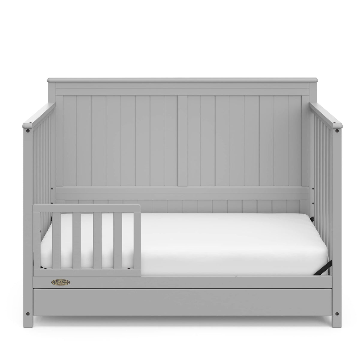 5-in-1 Convertible Crib with Drawer (Pebble Gray) – GREENGUARD Gold