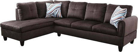 -Niki-SF-00060-LWJ Sofas & Couches, Right Chaise, Dark Brown-Flannel