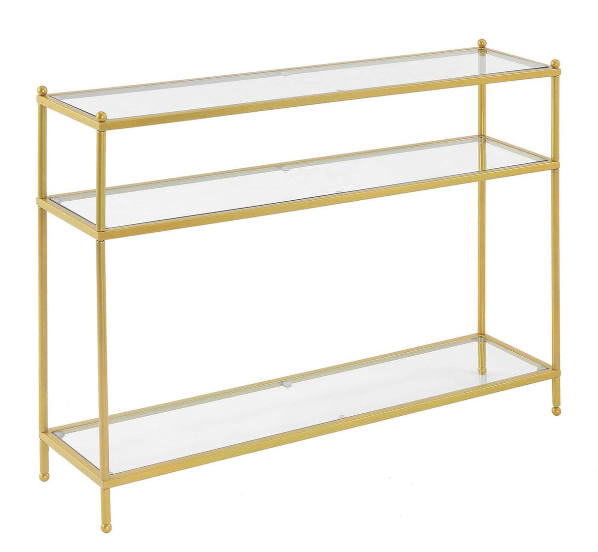 Concepts Royal Crest Console Table, Clear Glass / Gold