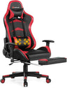 Massage Gaming Chair with Footrest - Ergonomic Reclining Office Chair