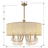 Hampton 8 Light Drum Shade Polished Chrome Chandelier