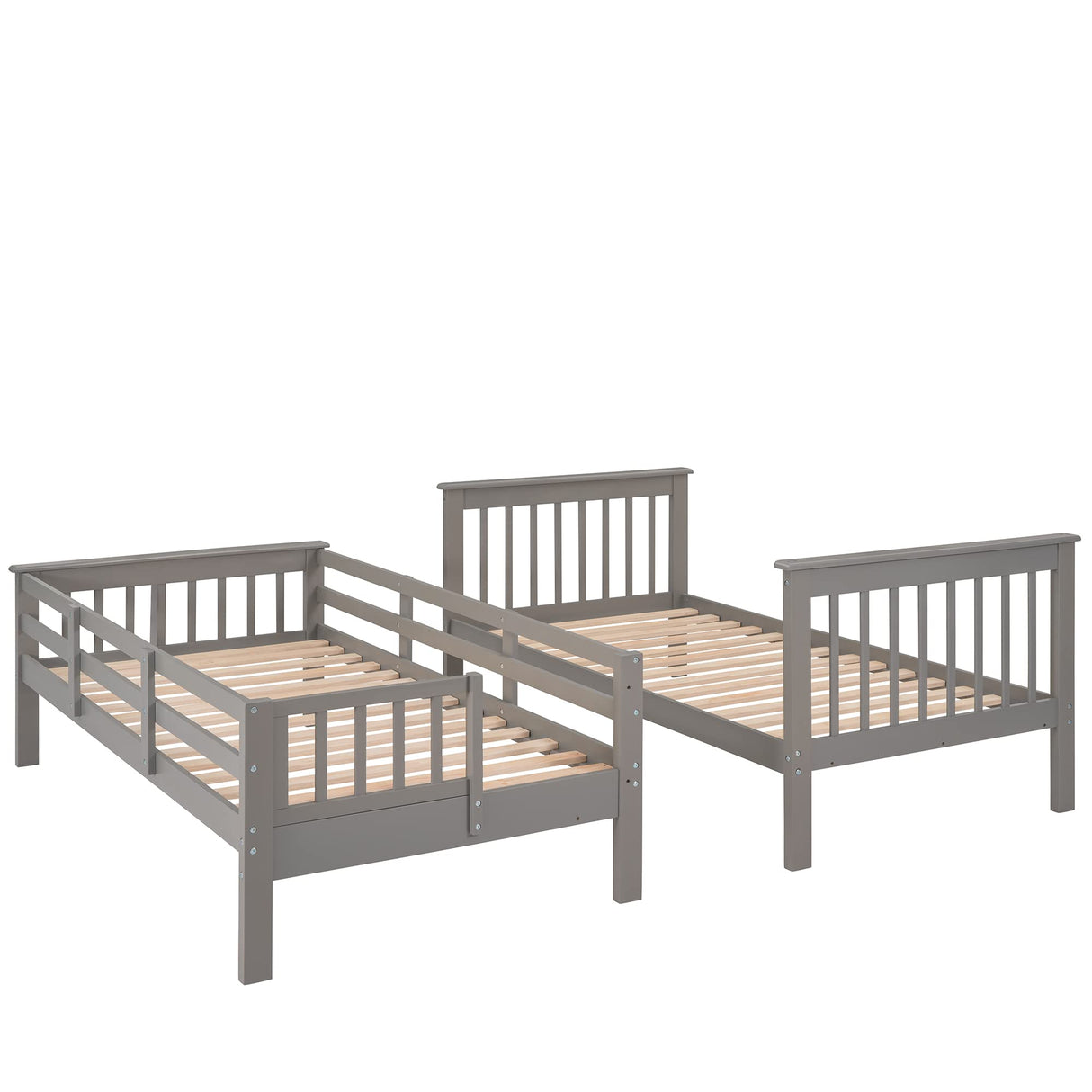 Twin Bunk Beds, Twin Over Twin Bunk Bed with Stairs and Storage, Low Bunk Beds Twin