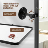 30x22 Pivot Tilting Bathroom Mirror - Black Framed Wall Mounted