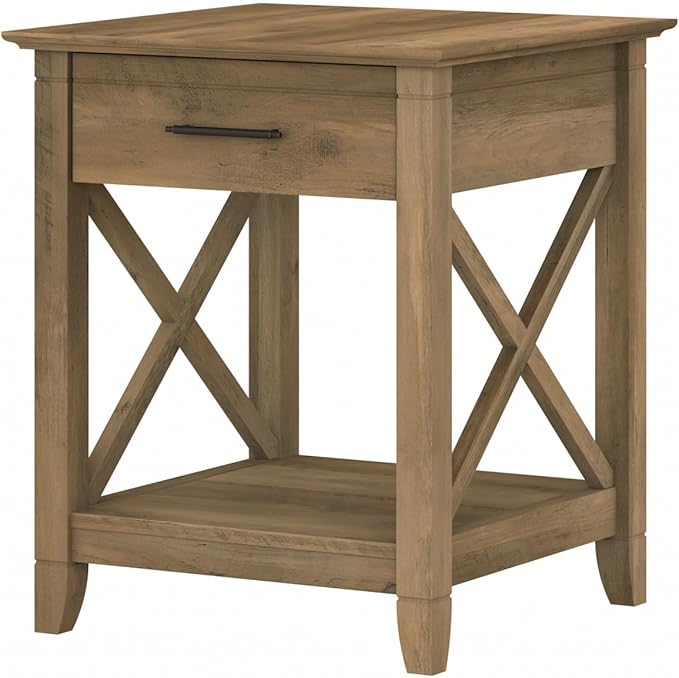 Key West Small End Table with Storage Modern Farmhouse Accent Shelf