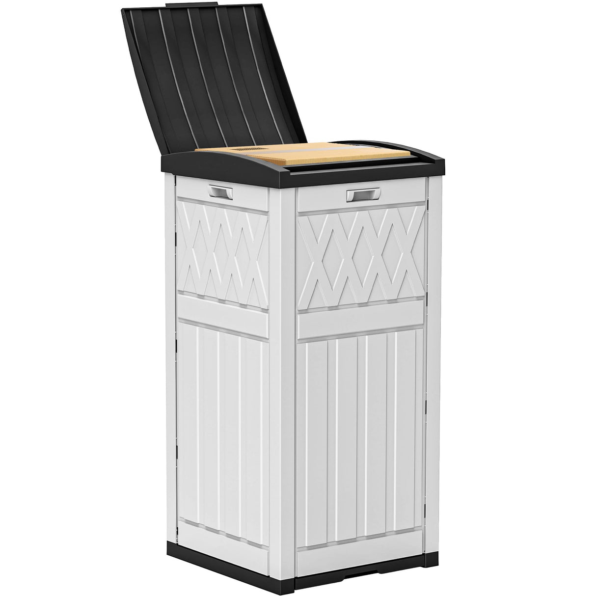 33 Gallon Outdoor Storage Box, Vertical Outdoor Storage for Garden Tools Pillows Sports