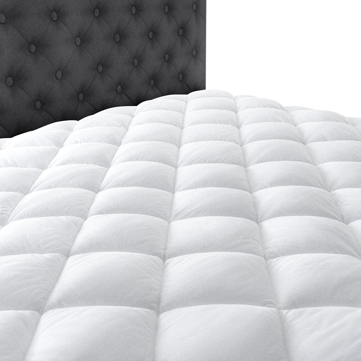 Queen Quilted Mattress Pad Cover with Deep Pocket (8"-21"), Cooling Soft Pillowtop Bed