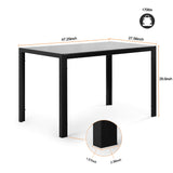 Kitchen Dining Table Set for 4,Modern Tempered Glass Rectangular Dining Table