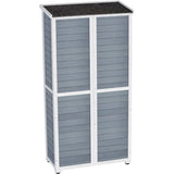 Outdoor Storage Cabinet Wood & Metal Garden Shed