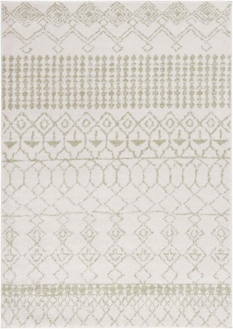 Tulum Collection Area Rug - 8' x 10', Light Grey & Ivory, Moroccan Boho Distressed Design