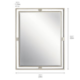 30" Brushed Nickel Rectangular Bathroom Mirror