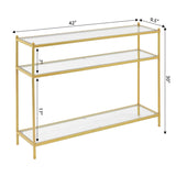 Concepts Royal Crest Console Table, Clear Glass / Gold