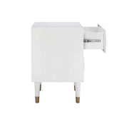 Sheerah Two Drawer Geo Texture White Nightstand