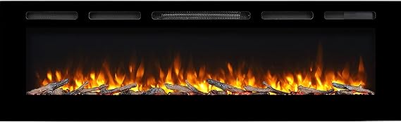 Alice 60 Inches Recessed Electric Fireplace