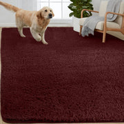Soft Faux Fur Area Rug, Washable, Shed and Fade Resistant, Grip Dots