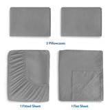 Queen Sheet Set for Air Mattress - 4 Piece Queen Sheets Set Deep Pocket Up to 24 Inches