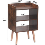 Nightstand, Mid-Century Modern Bedside Tables with Storage Shelf