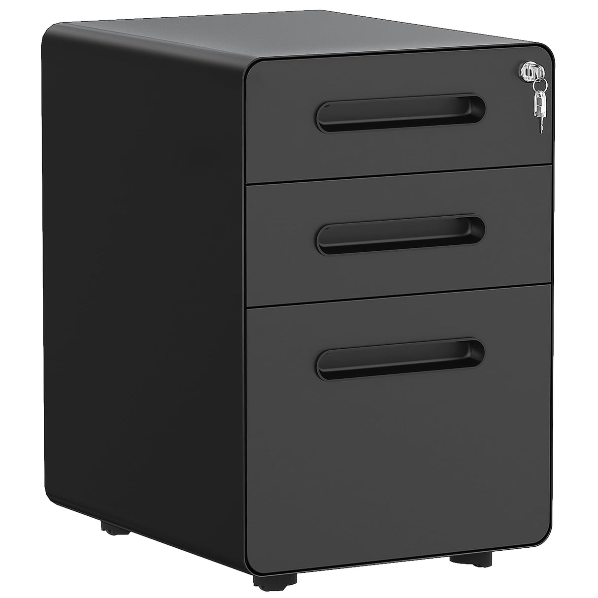 3-Drawer Metal Mobile File Cabinet, Lockable Rolling Filing Cabinets with Wheels