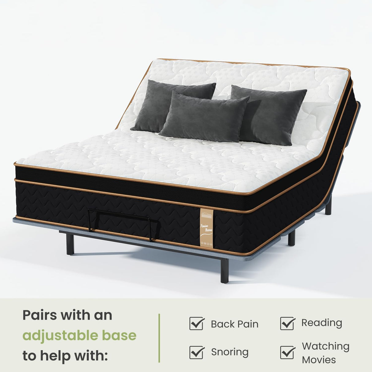 Queen Mattress, 14 Inch Hybrid Mattress with Gel Memory Foam