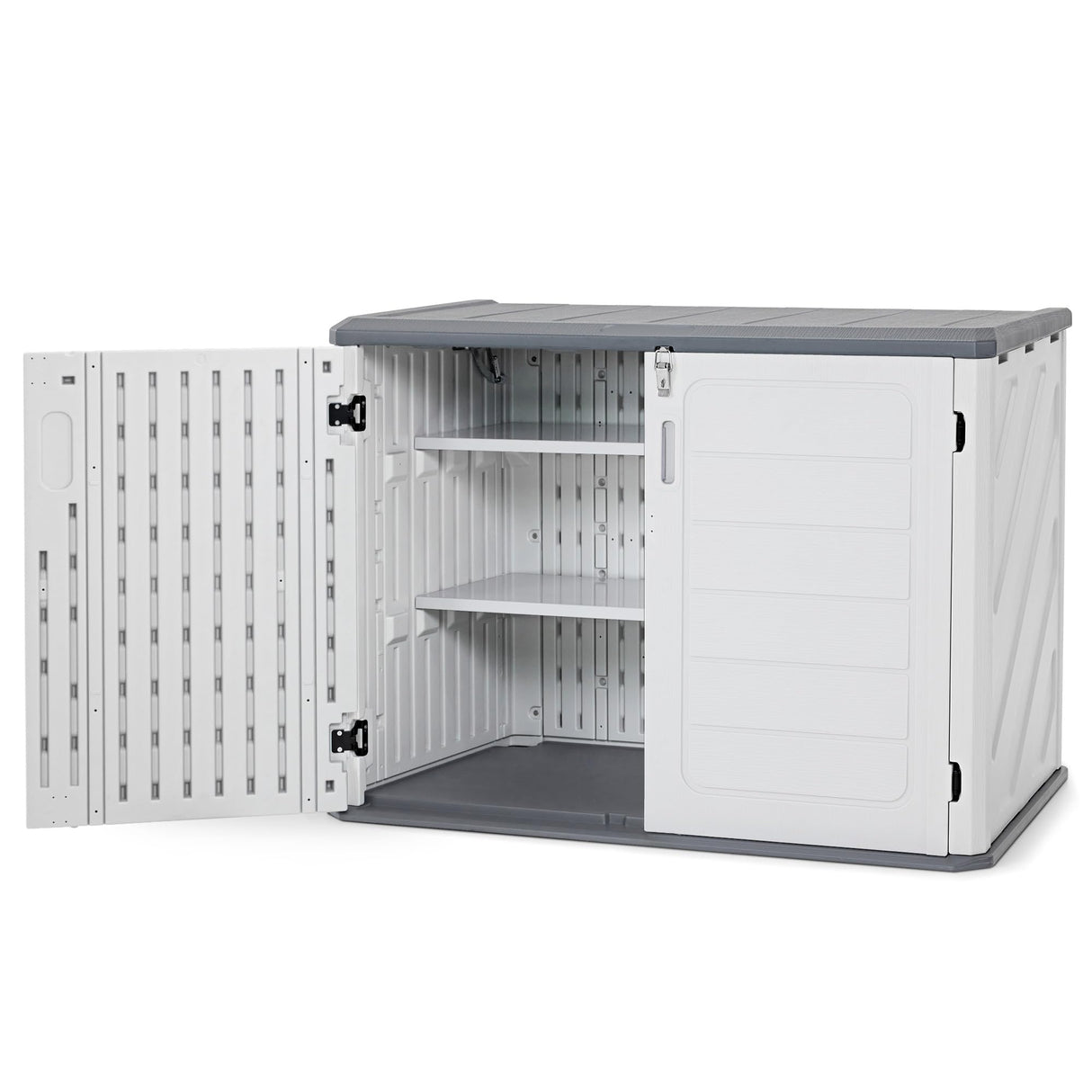 Small Plastic Storage Shed 4.3 x 2.5 ft, Waterproof Outdoor Storage Cabinet with Floor