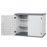 Small Plastic Storage Shed 4.3 x 2.5 ft, Waterproof Outdoor Storage Cabinet with Floor