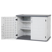 Small Plastic Storage Shed 4.3 x 2.5 ft, Waterproof Outdoor Storage Cabinet with Floor